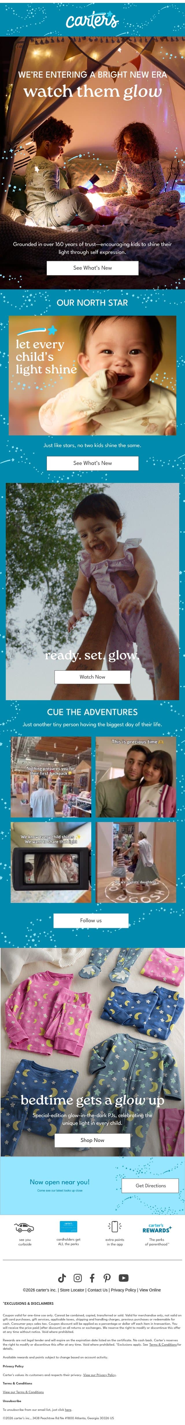 Ready. Set. GLOW ✨ email from Carter's screenshot