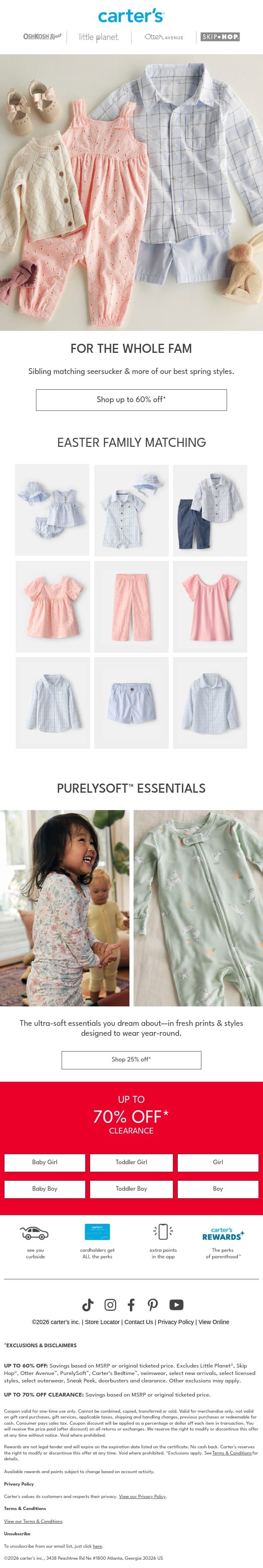 Trending: Easter Best ✨🌸🐇🧺 email from Carter's screenshot