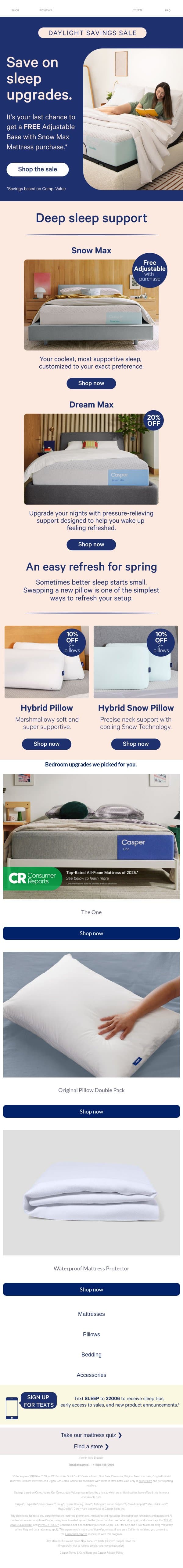 Last chance to save ⏰ email from Casper screenshot