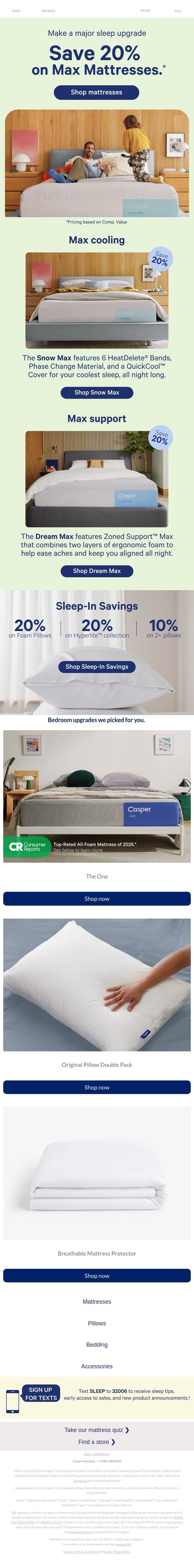 Final days to save up to $1,000.* email from Casper screenshot