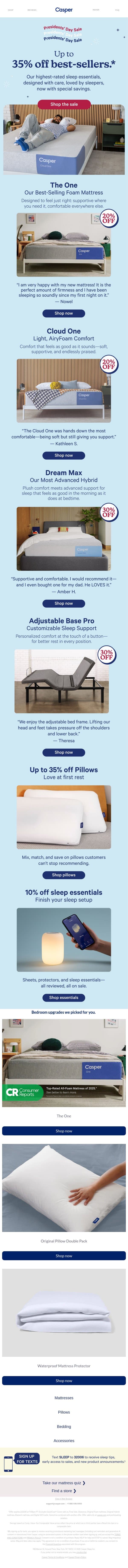 Love Your Sleep—Save Up to 35% email from Casper screenshot