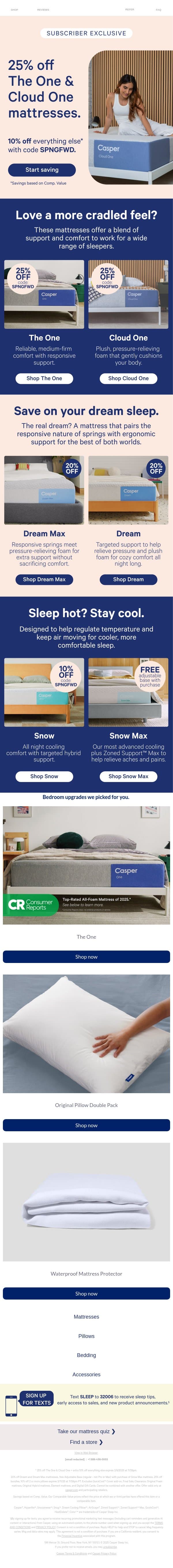 25% off your perfect sleep.* email from Casper screenshot