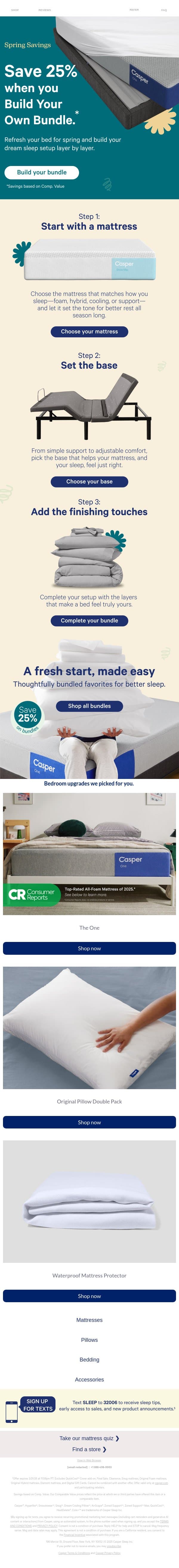 Fresh season, fresh savings email from Casper screenshot