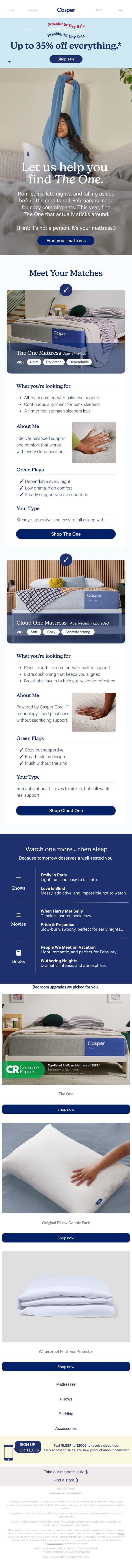Meet The One (and Cloud One). email from Casper screenshot