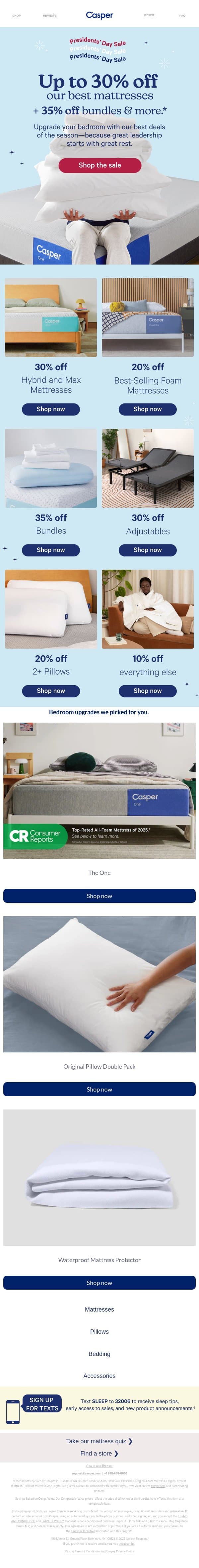 Up to 35% Off 🇺🇸 email from Casper screenshot