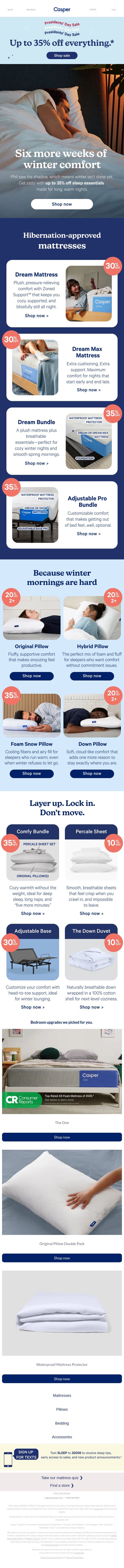 Cancel all plans (besides this sale) email from Casper screenshot