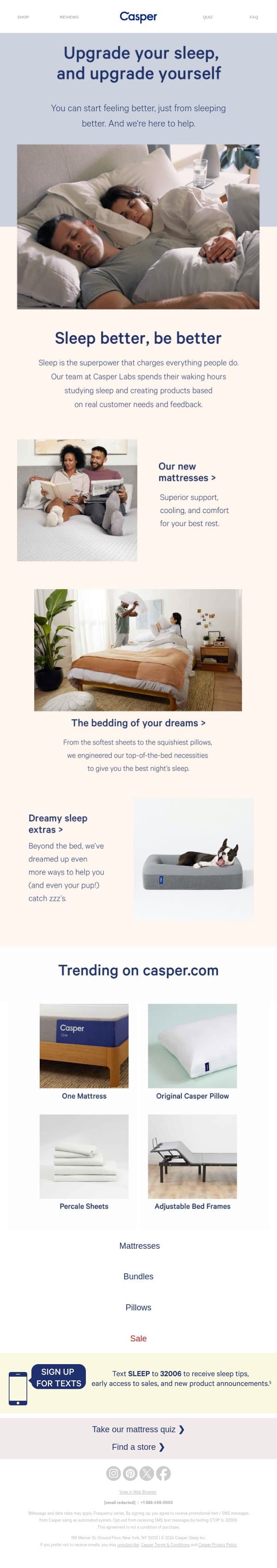 What would you be like with better sleep? email from Casper screenshot