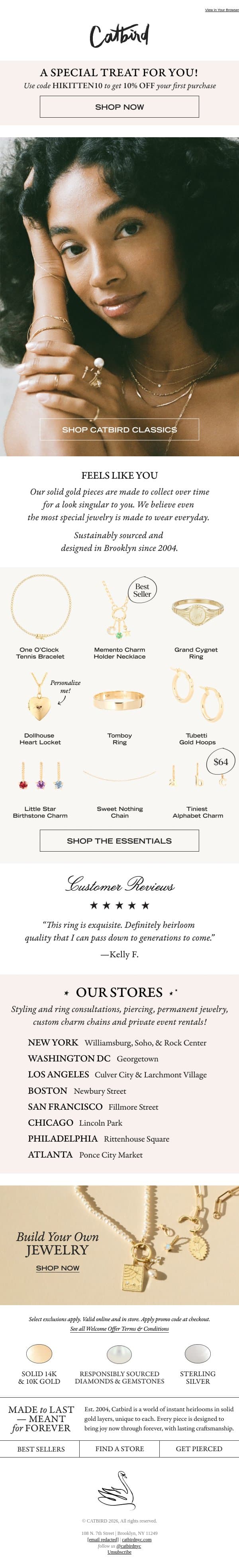 You’re on the List email from Catbird screenshot