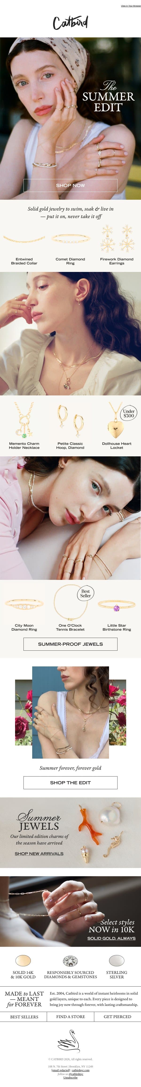 The Summer Guide email from Catbird screenshot