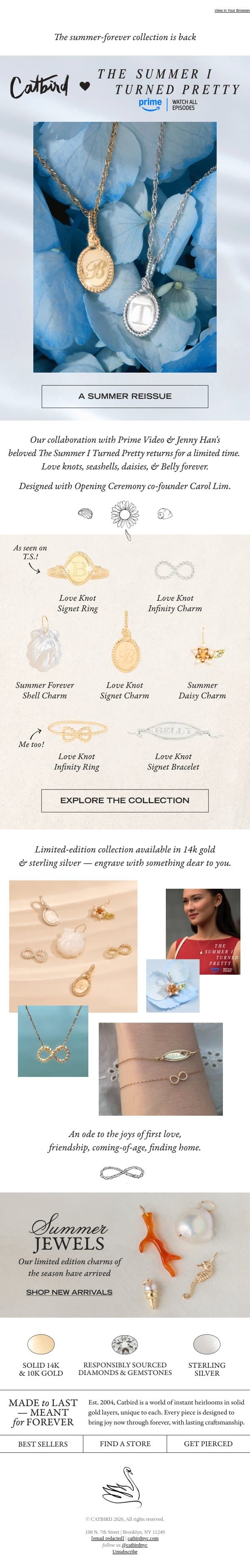IT'S BACK! 🐚 The Summer I Turned Pretty email from Catbird screenshot