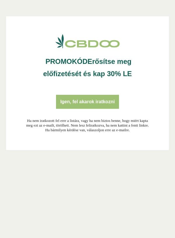 CBDOO - Recevez votre code promo ! 🌿 email from CBDOO screenshot