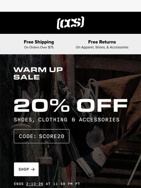 SPRING WARM UP SALE STARTS NOW! email from CCS