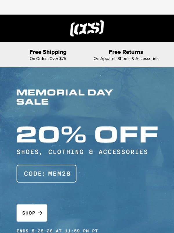 MEMORIAL DAY SALE STARTS NOW! email from CCS