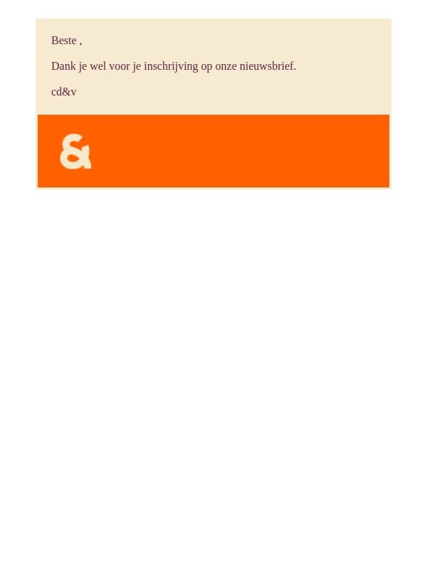 Dank je wel - cd&v nieuwsbrief email from CD&V screenshot