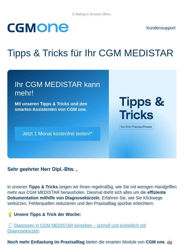 Tipps & Tricks für Ihr CGM MEDISTAR ✨ email from CGM