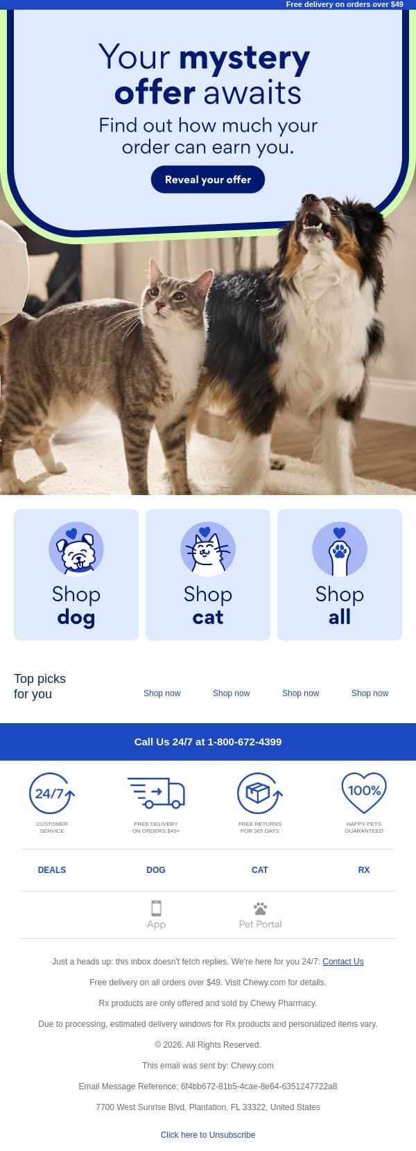 We’ve got an offer just for you email from Chewy screenshot