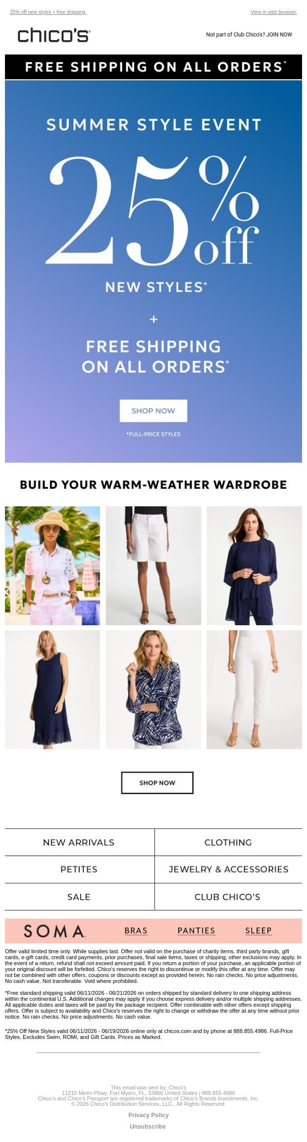Summer’s Best... ON SALE?! 👀 email from Chico's screenshot