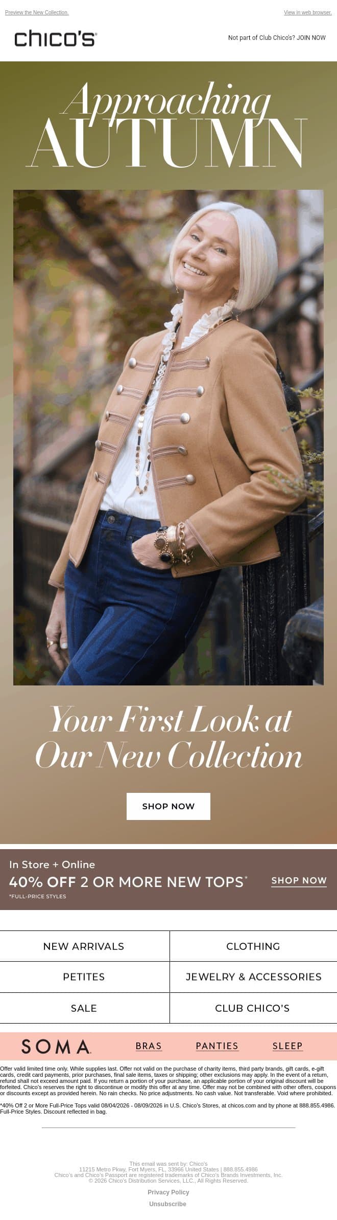 AUTUMN INCOMING email from Chico's screenshot
