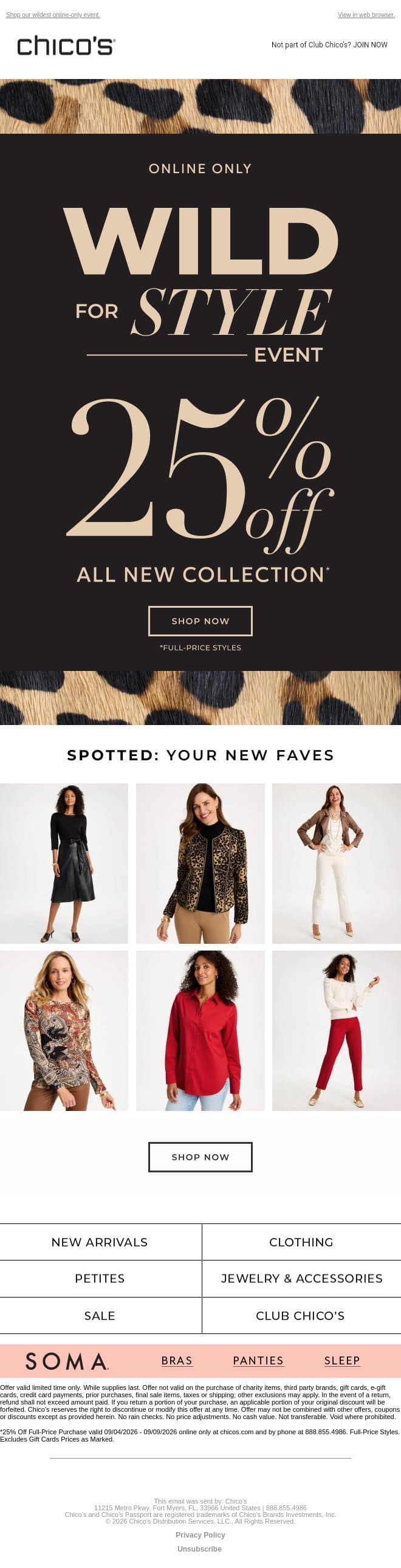 Officially Spotted: 25% Off ALL NEW COLLECTION email from Chico's screenshot