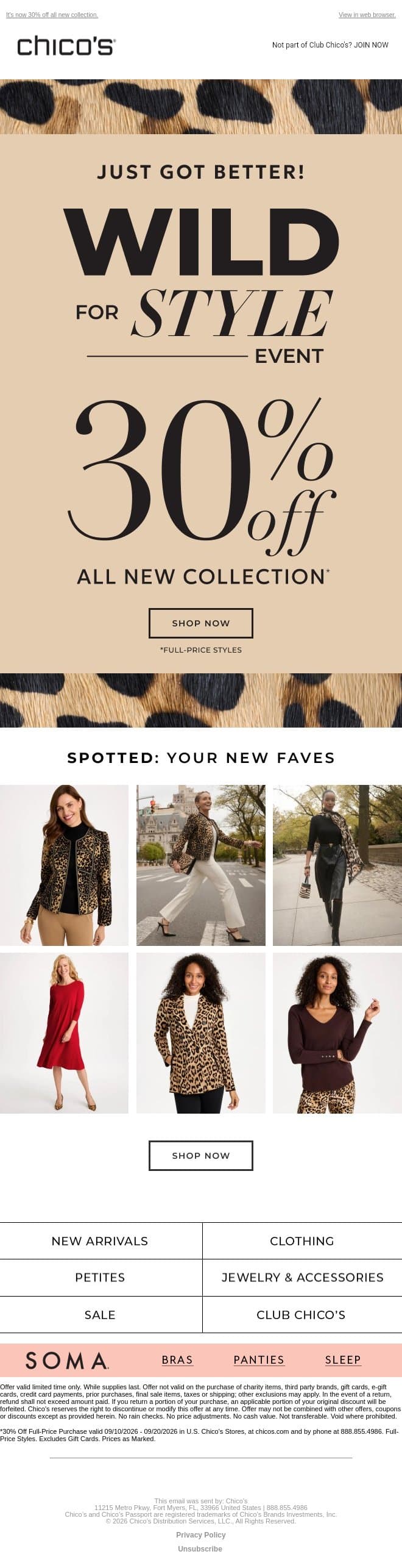 Wild For Style Event Just Got Better. email from Chico's screenshot