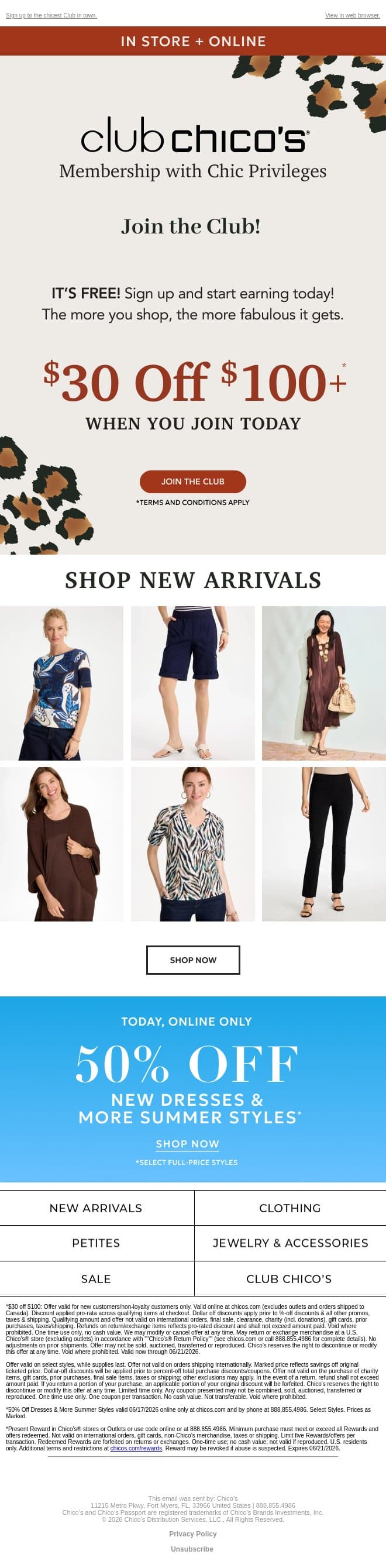 You’re invited: $30 off $100+ when you join (excl. apply) email from Chico's screenshot