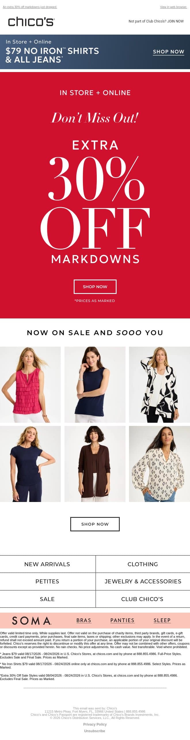 Stop what you're doing. (Sale on sale alert!) 🚨 email from Chico's screenshot
