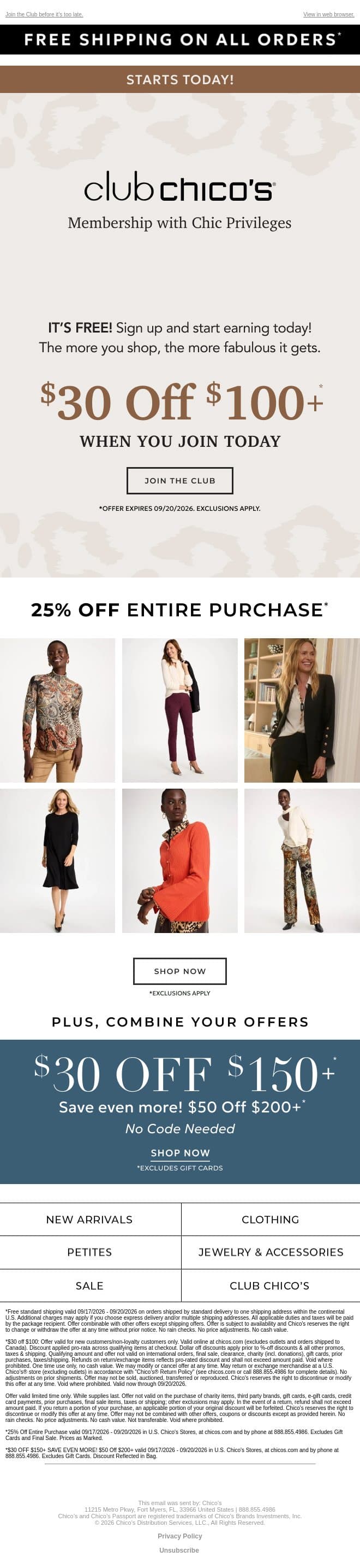 HURRY, Your welcome offer expires tomorrow email from Chico's screenshot