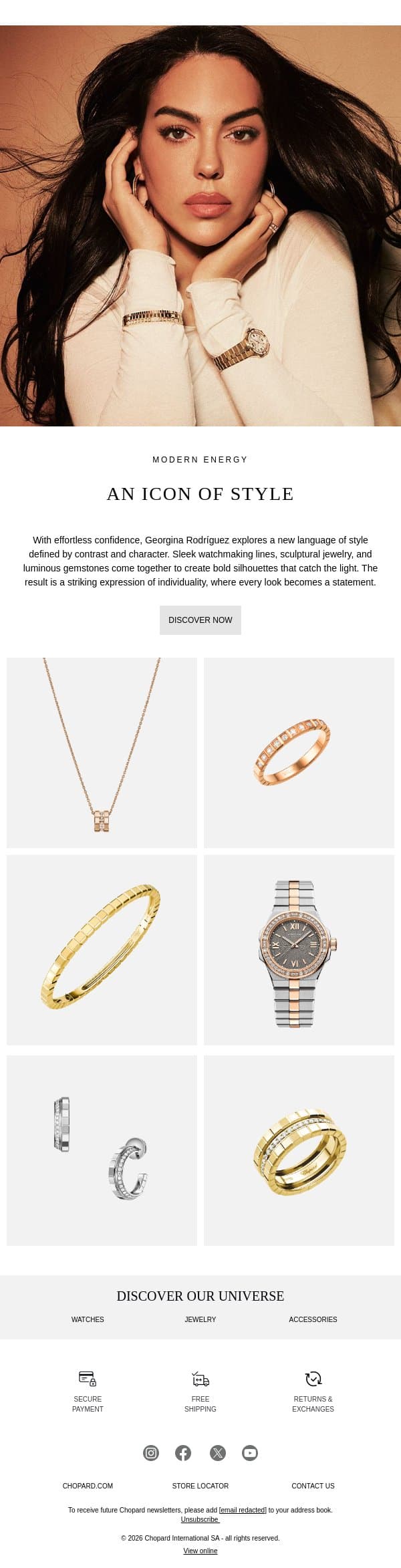 A Modern Icon Revealed email from Chopard screenshot