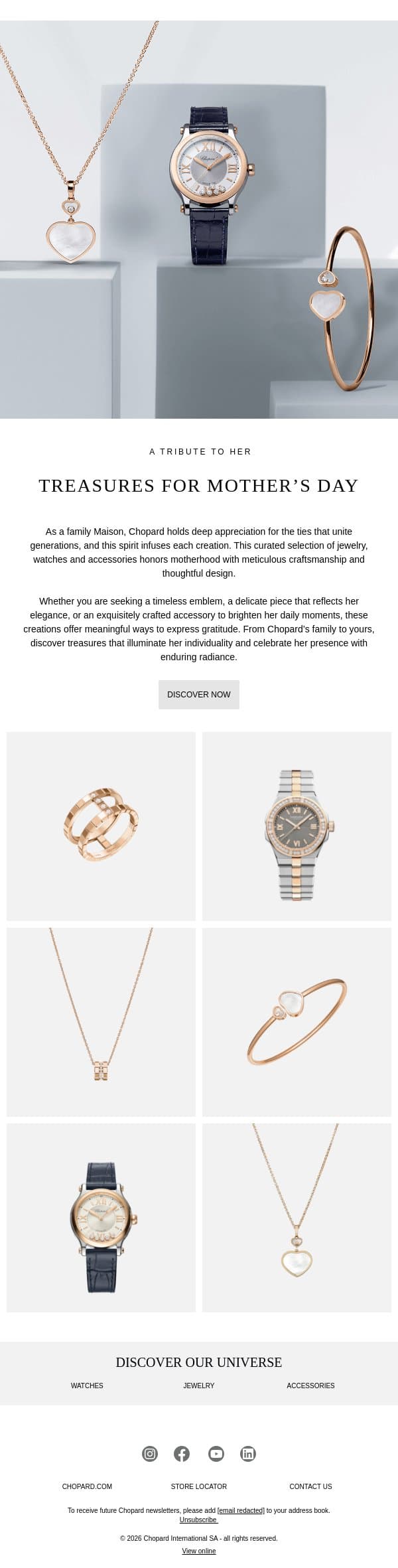 Inspired Gifts for Extraordinary Moms email from Chopard screenshot