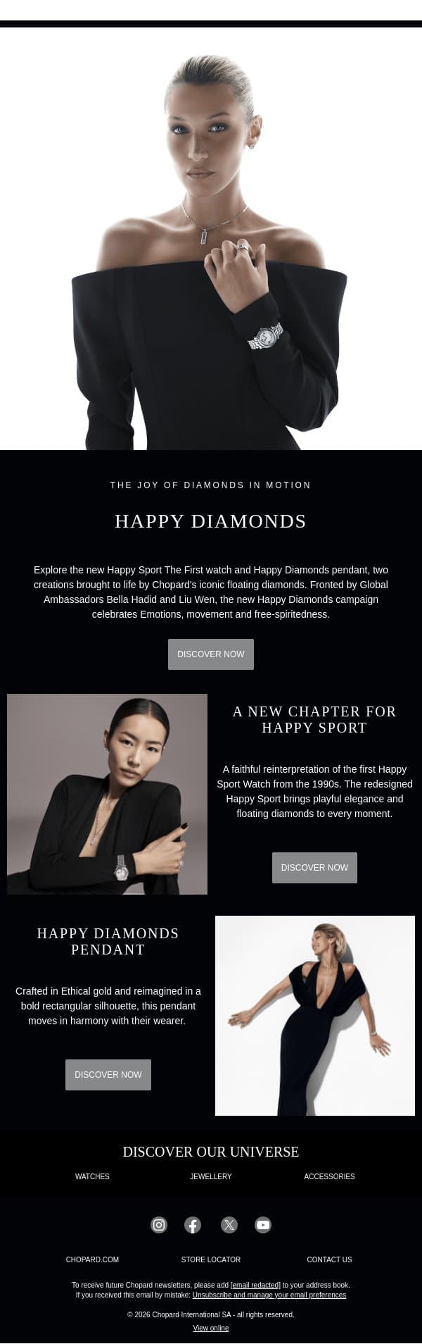 A New Expression of Happy Diamonds email from Chopard screenshot