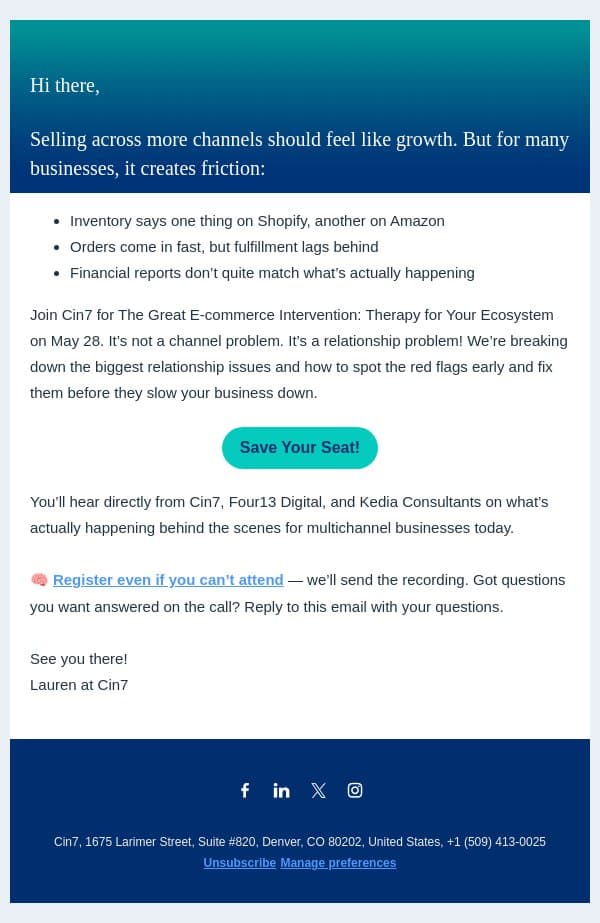 The Red Flags Hiding in Your E-Commerce Ecosystem email from Cin7 screenshot