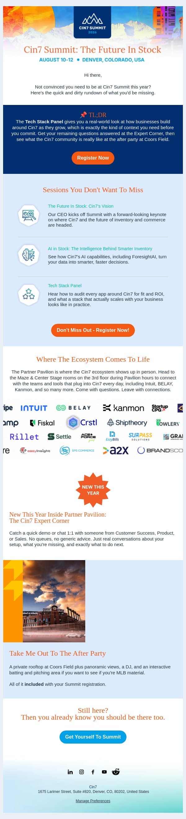 Still on the fence about Summit? 🤔 email from Cin7 screenshot