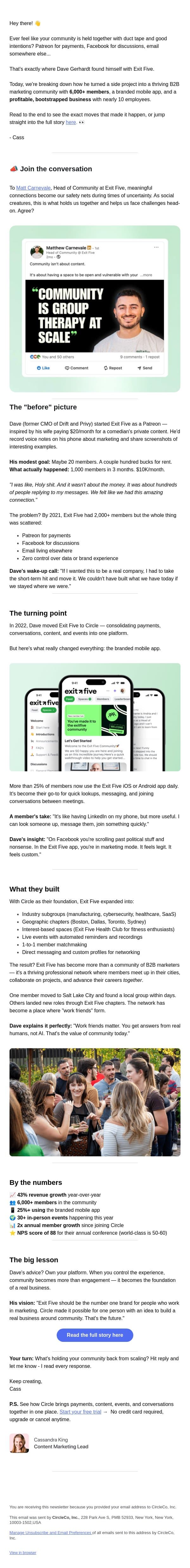 Duct tape and good intentions email from Circle screenshot