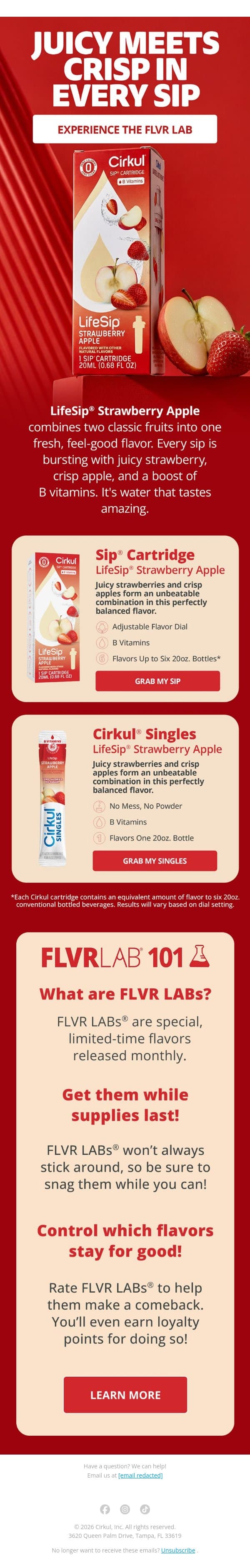 This flavor didn’t miss. 🍓🍏 email from Cirkul screenshot