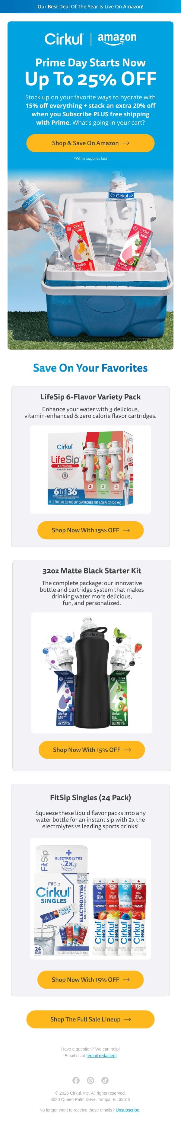 💧Up To 25% OFF Cirkul On Amazon email from Cirkul screenshot