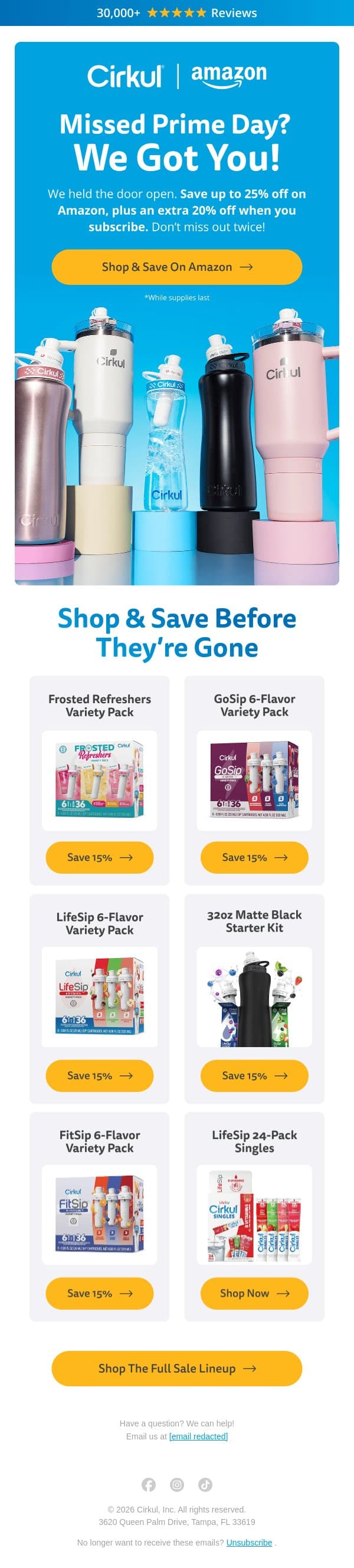 Here’s Another Shot At Prime Day Savings email from Cirkul screenshot