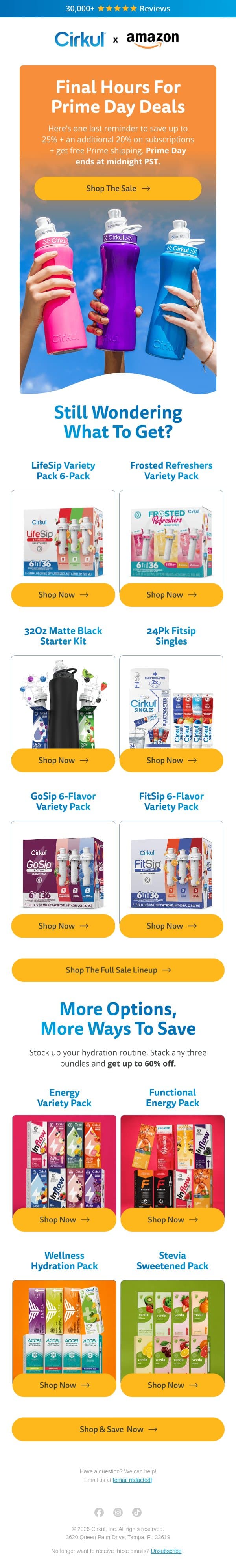 Final Hours For Prime Day Savings email from Cirkul screenshot