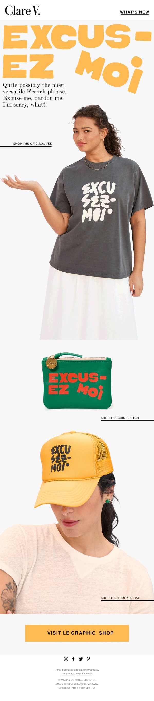 Excusez-Moi?!?! email from Clare V. screenshot