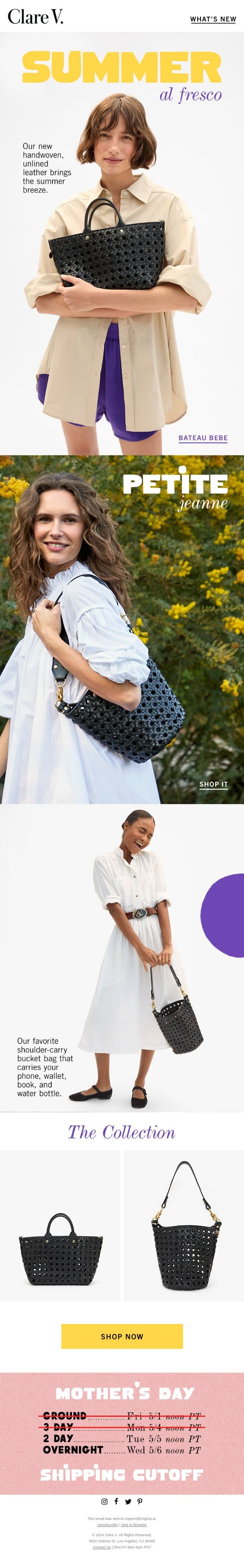 Our New Summer Woven email from Clare V. screenshot