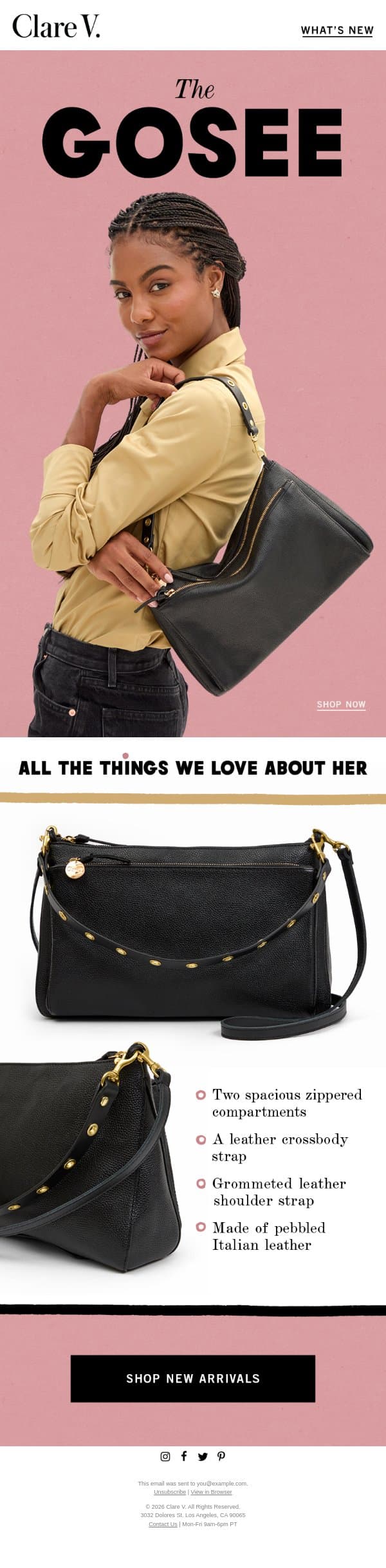 The Gosee Bag email from Clare V. screenshot