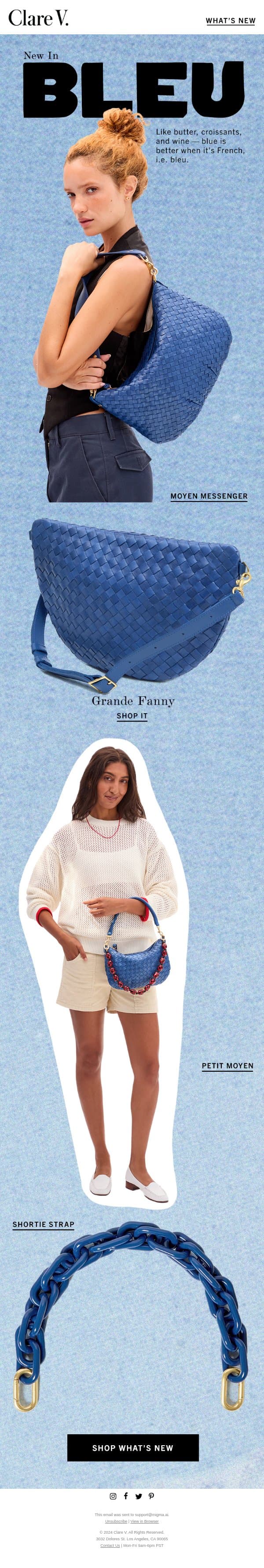 Introducing French Blue email from Clare V. screenshot