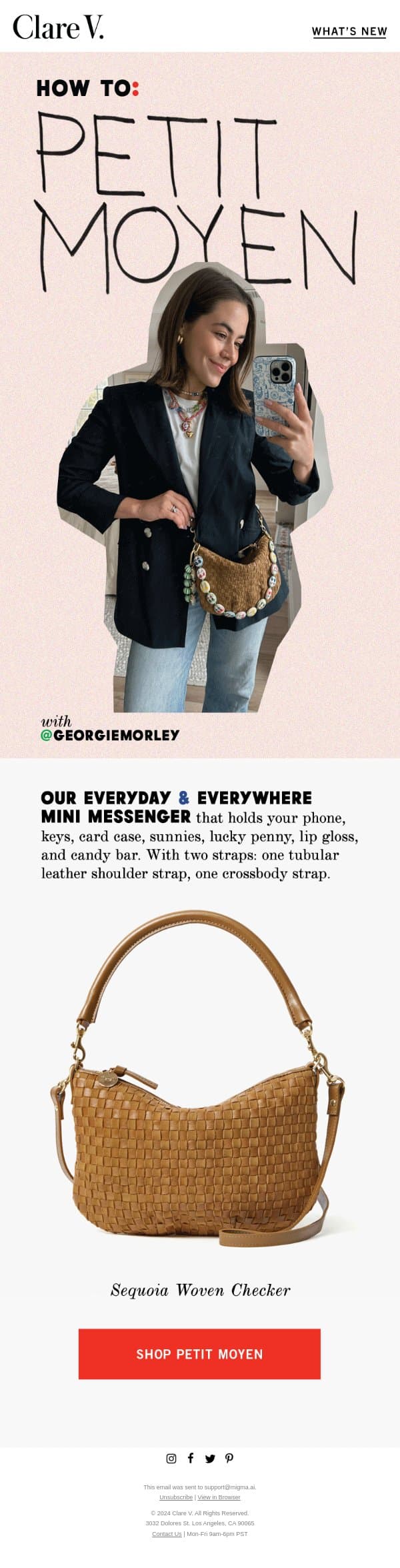 How to: Petit Moyen email from Clare V. screenshot