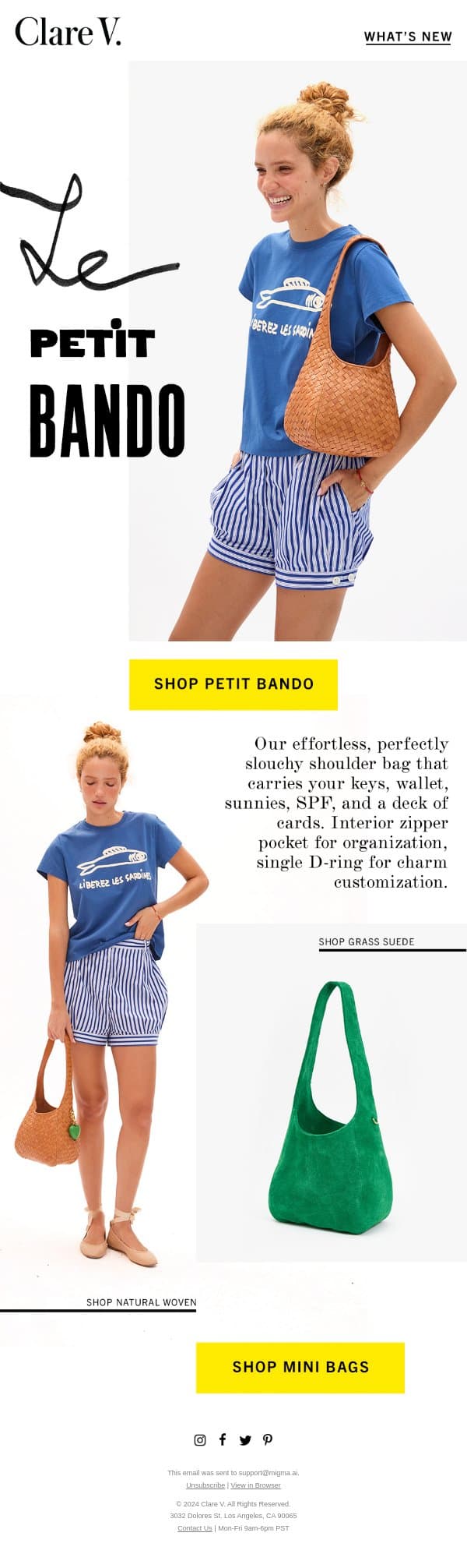 Meet Petit Bando email from Clare V. screenshot