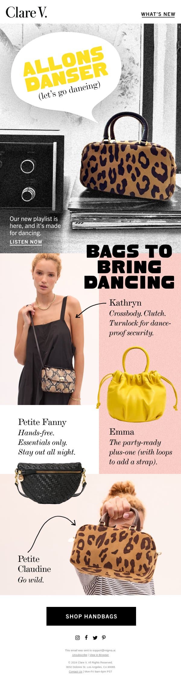 Lets Go Dancing email from Clare V. screenshot