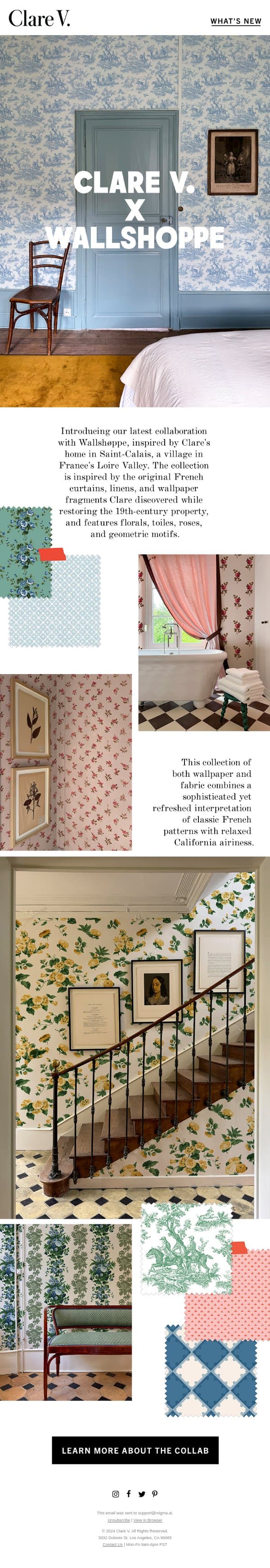 Wallpapers & Fabric Inspired by Clare’s Saint-Calais Home email from Clare V. screenshot