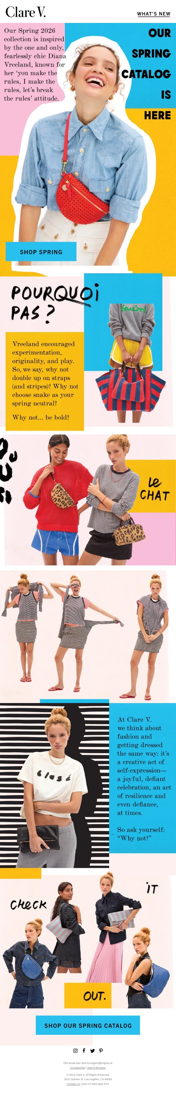 Delivery! Our Spring Catalog is Here email from Clare V. screenshot