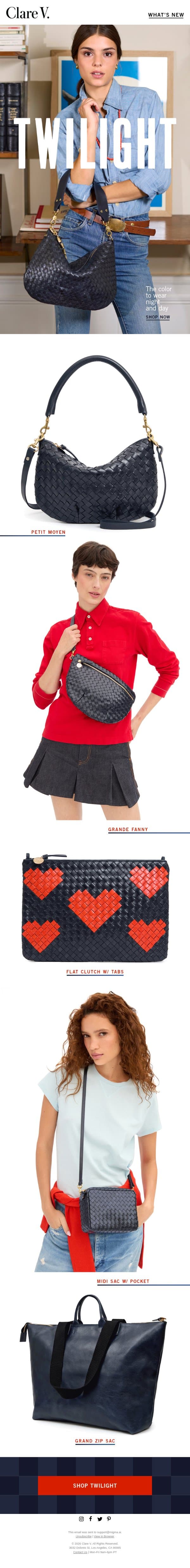 These Bags Go With Everything email from Clare V. screenshot