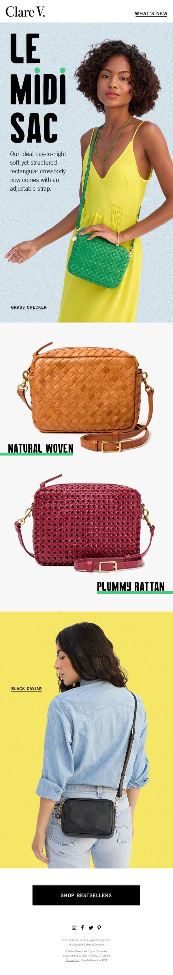 New Midi in New Colors email from Clare V. screenshot
