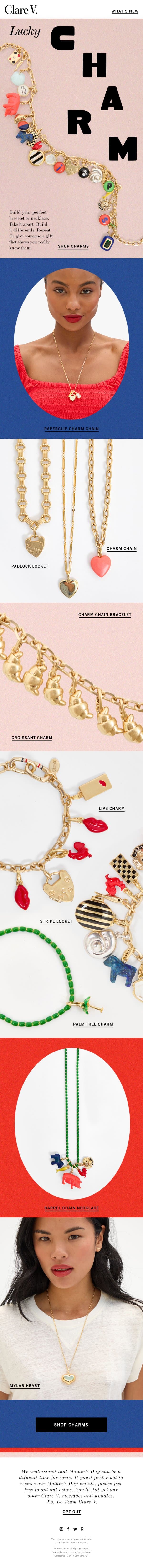 Charmed, I’m Sure email from Clare V. screenshot
