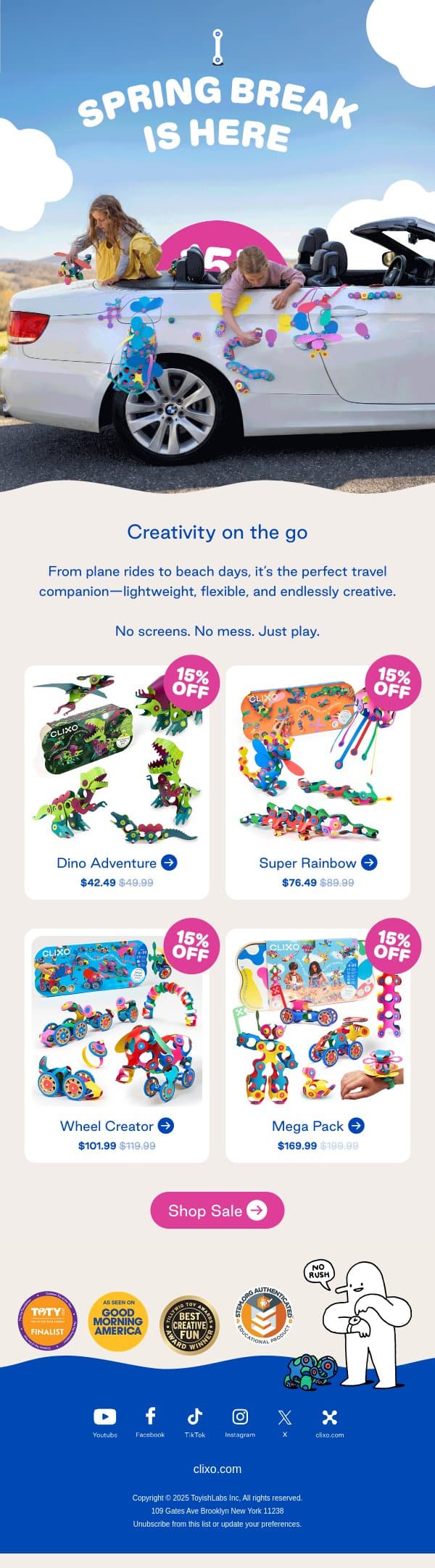 15% Off The Ultimate Travel Toy ☀️ email from Clixo screenshot